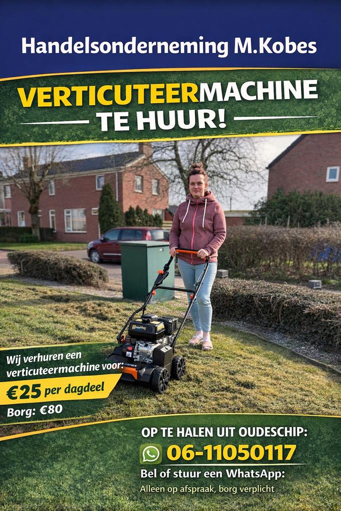 Te huur. Verticuteer machine, Tuin en Terras, Ophalen, Zo goed als nieuw, Elektrisch
