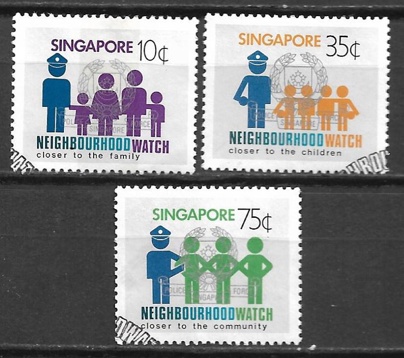 Singapore 1983 Buurtwacht preventie, Verzenden, Gestempeld, Zuidoost-Azië