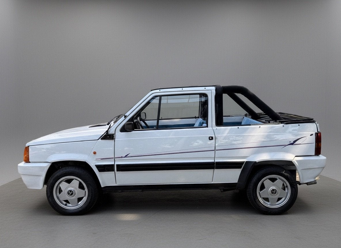 Fiat Panda 1000 L i.e. kat. Uniek Cabrioni , Origineel Neder, Voorwielaandrijving, Stof, Cabriolet, Wit