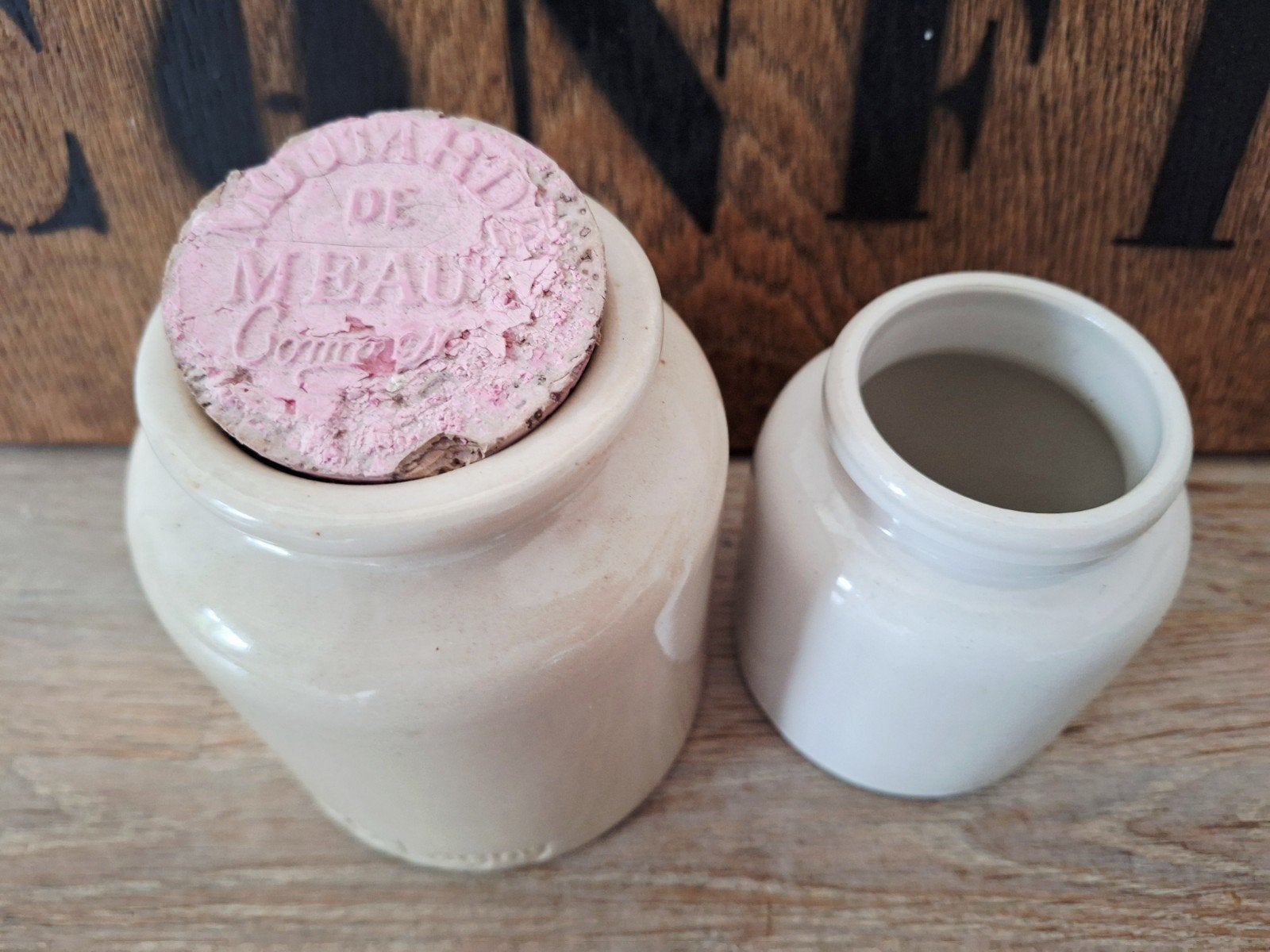 LabLangy mosterdpot en kleinere mosterdpot, Antiek en Kunst, Antiek | Keramiek en Aardewerk, Ophalen of Verzenden