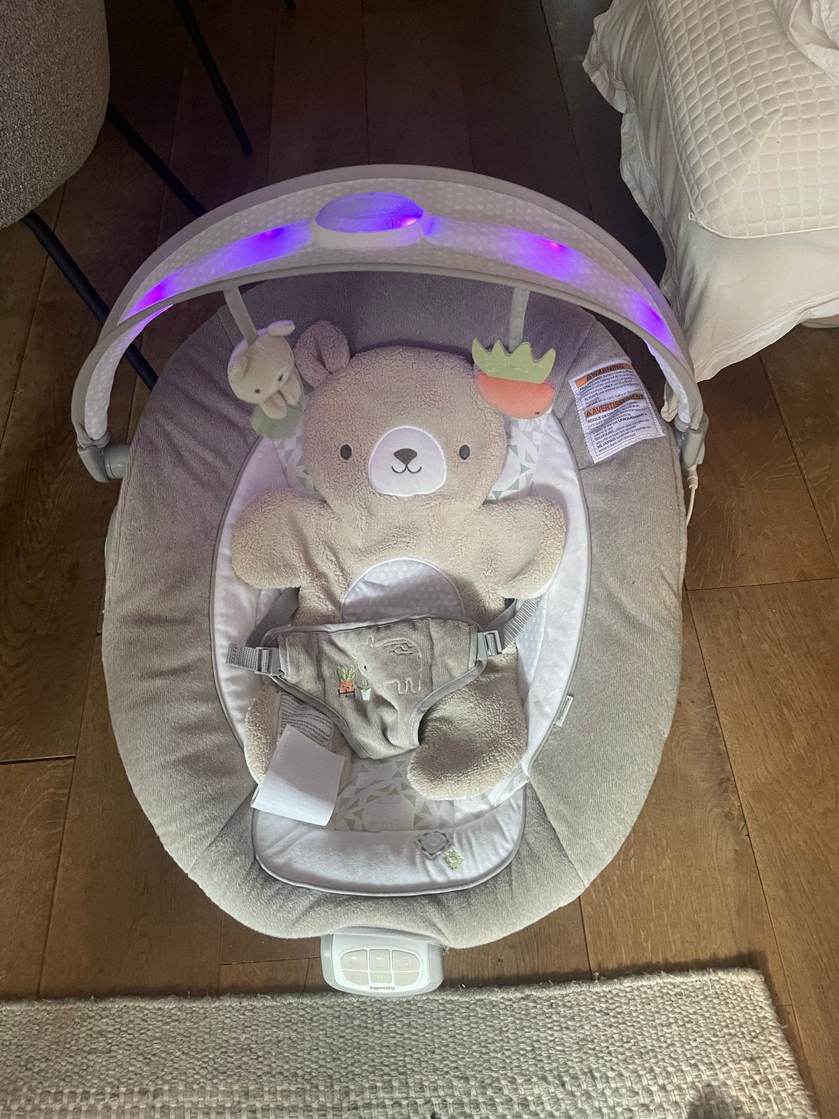 Baby bouncer met licht, muziek en vibratie - Zo goed als nie, Ophalen, Zo goed als nieuw