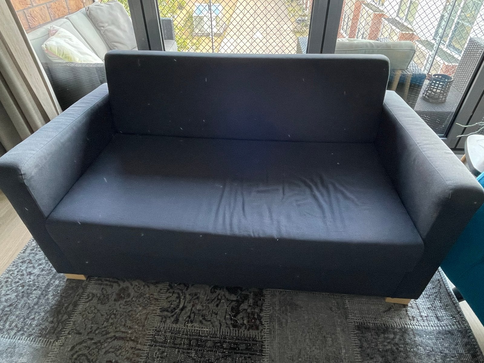 IKEA SOLSTA Slaapbank - Donkergrijs, Ophalen, Tweepersoons, 140 cm, 200 cm