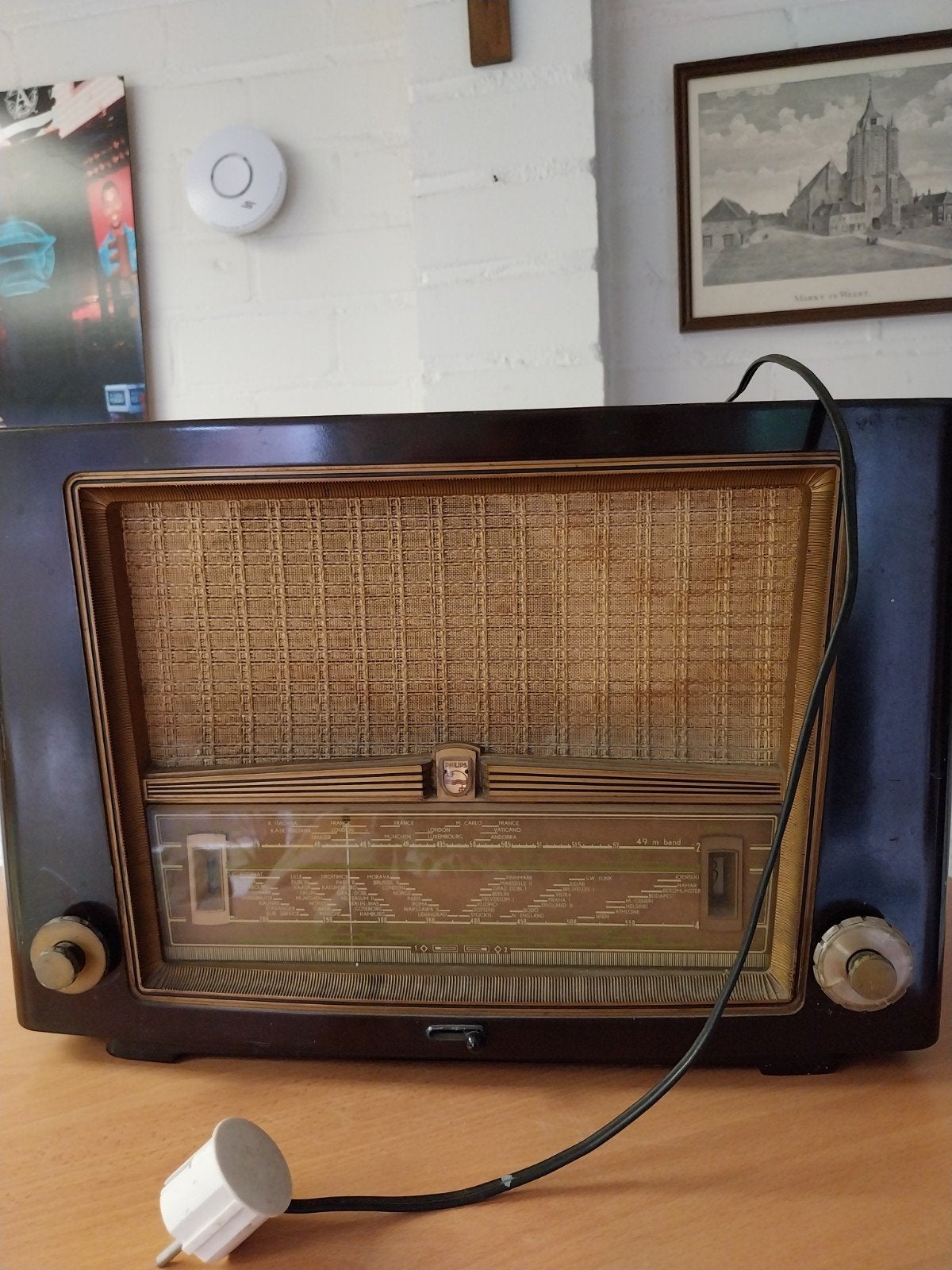 Vintage Philips buizenradio - werkend, Ophalen, Gebruikt, Radio