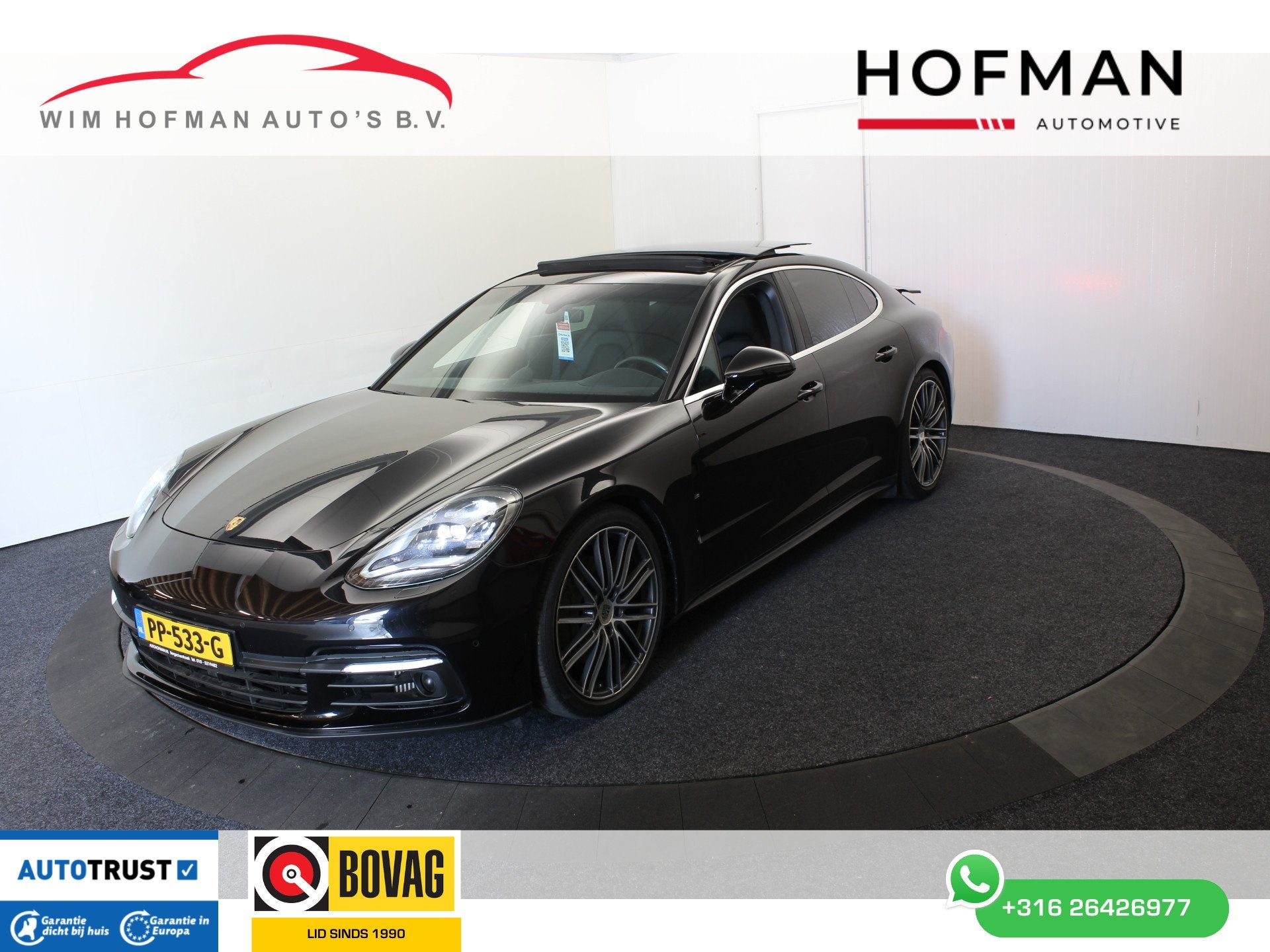 Porsche Panamera 2.9 4S 440PK Sport-Chrono Panodak Adapt-cru, Auto's, Met garantie (alle), 4 stoelen, Zwart, Bedrijf