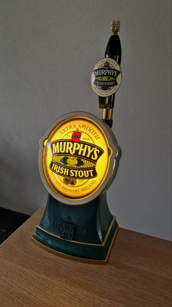 Murphy's Irish Stout Biertap verlicht, Verzamelen, Ophalen of Verzenden, Gebruikt, Reclamebord, Plaat of Schild, Overige merken