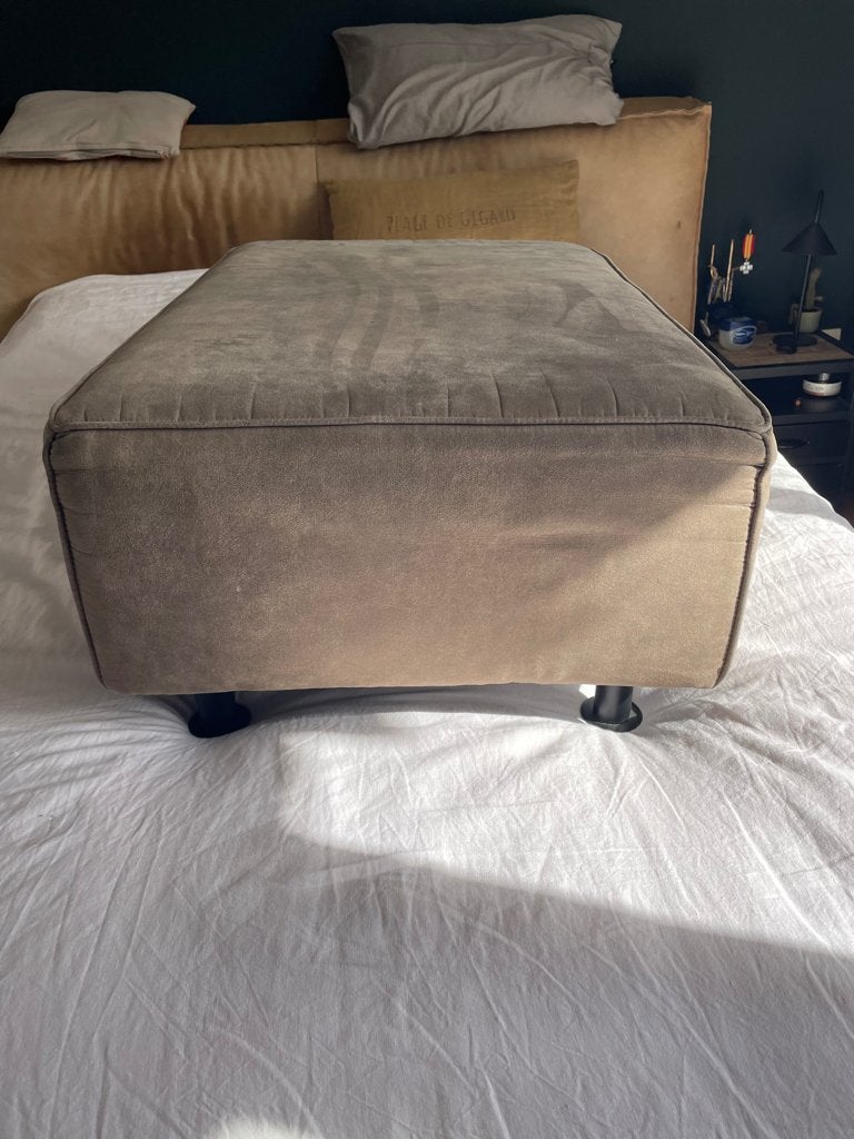 Hocker of poef van leer, Ophalen, Gebruikt, Leer, 75 tot 100 cm