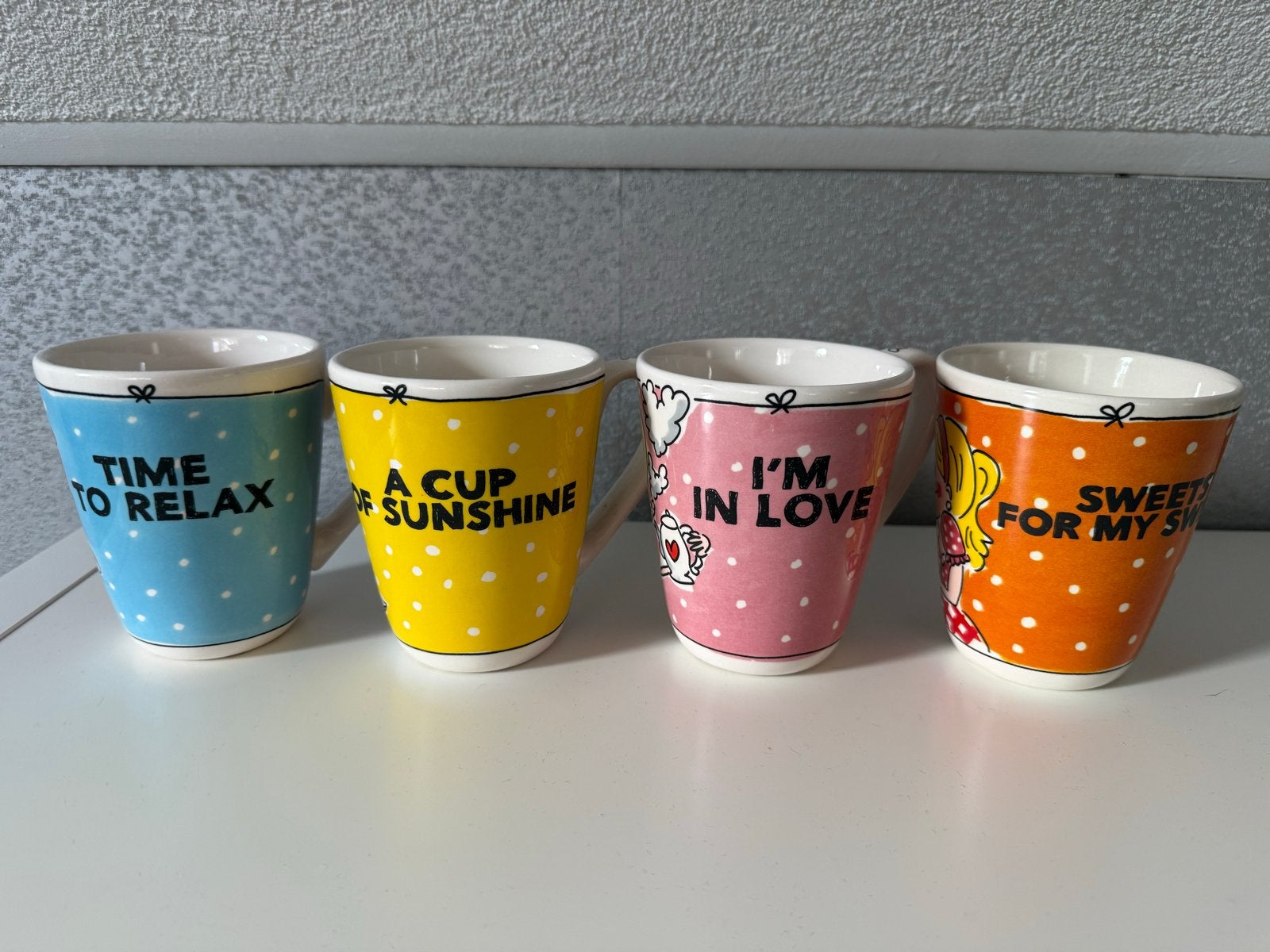 Blond Amsterdam Bekers - Set van 4 vrolijke mokken, Ophalen, Gebruikt, Keramiek, Mok