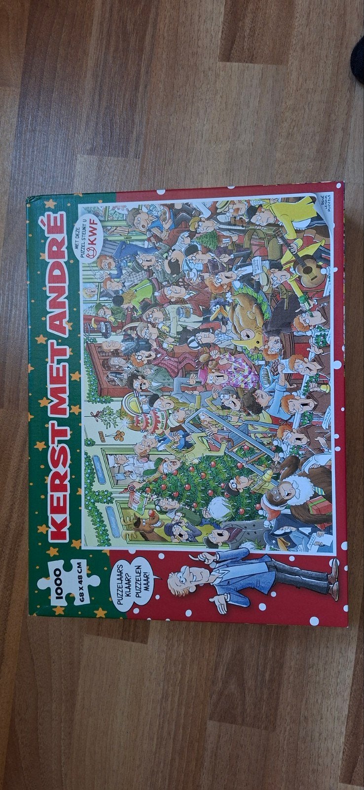Kerstpuzzel André van Duin 1000 stukjes KWF, Ophalen of Verzenden, 500 t/m 1500 stukjes, Zo goed als nieuw, Legpuzzel