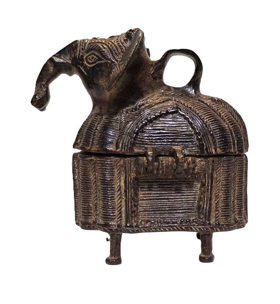 Zwaar bronzen olifanten kistje., Antiek en Kunst, Afrika, Ophalen of Verzenden, Brons