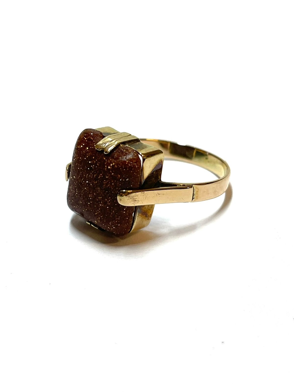 14k gouden ring met een goudsteen, -, -, Ophalen of Verzenden, Zo goed als nieuw