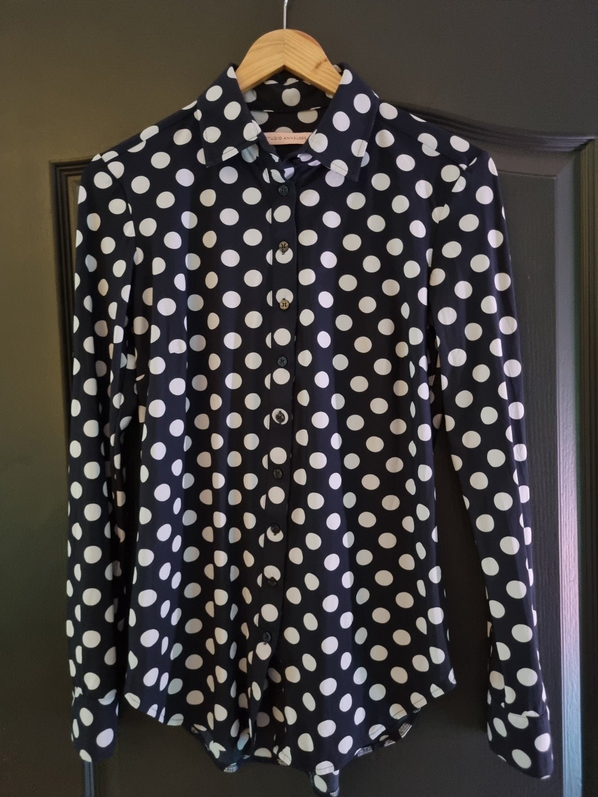Studio Anneloes blouse met stippen - Maat XS, Studio Anneloes, Zwart, Ophalen of Verzenden, Zo goed als nieuw