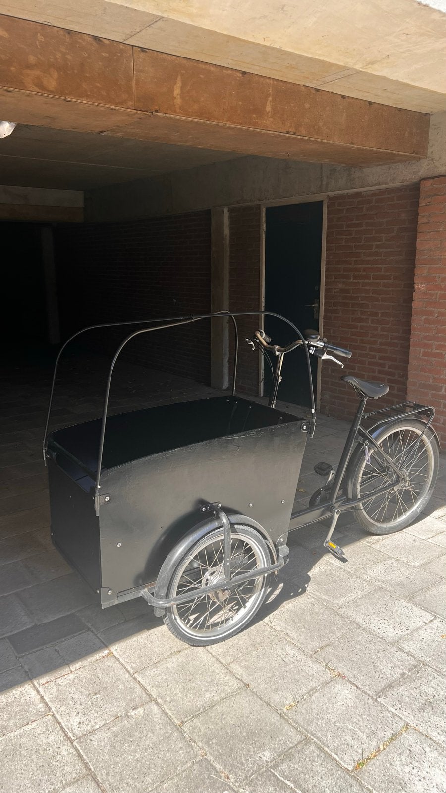 Bakfiets met huif - Ideaal voor kinderen of goederen, Overige merken, Gebruikt, Huif, Ophalen of Verzenden