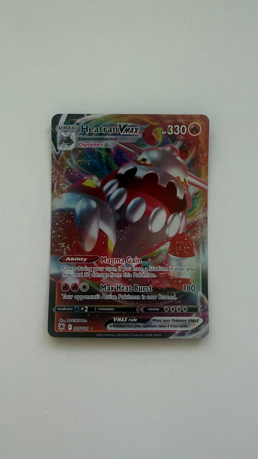Pokemon: Heatran VMAX 026, Ophalen of Verzenden, Zo goed als nieuw