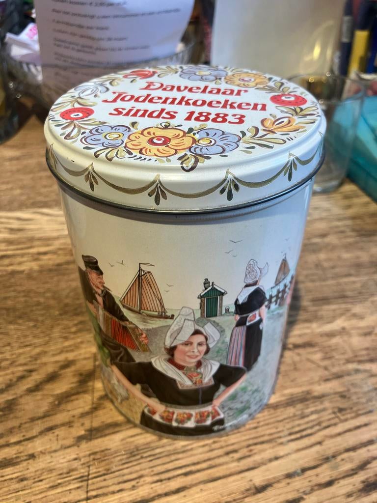 Davelaar Jodenkoeken blik, Verzamelen, Blikken, Ophalen of Verzenden, Gebruikt, Koek(jes), Overige merken