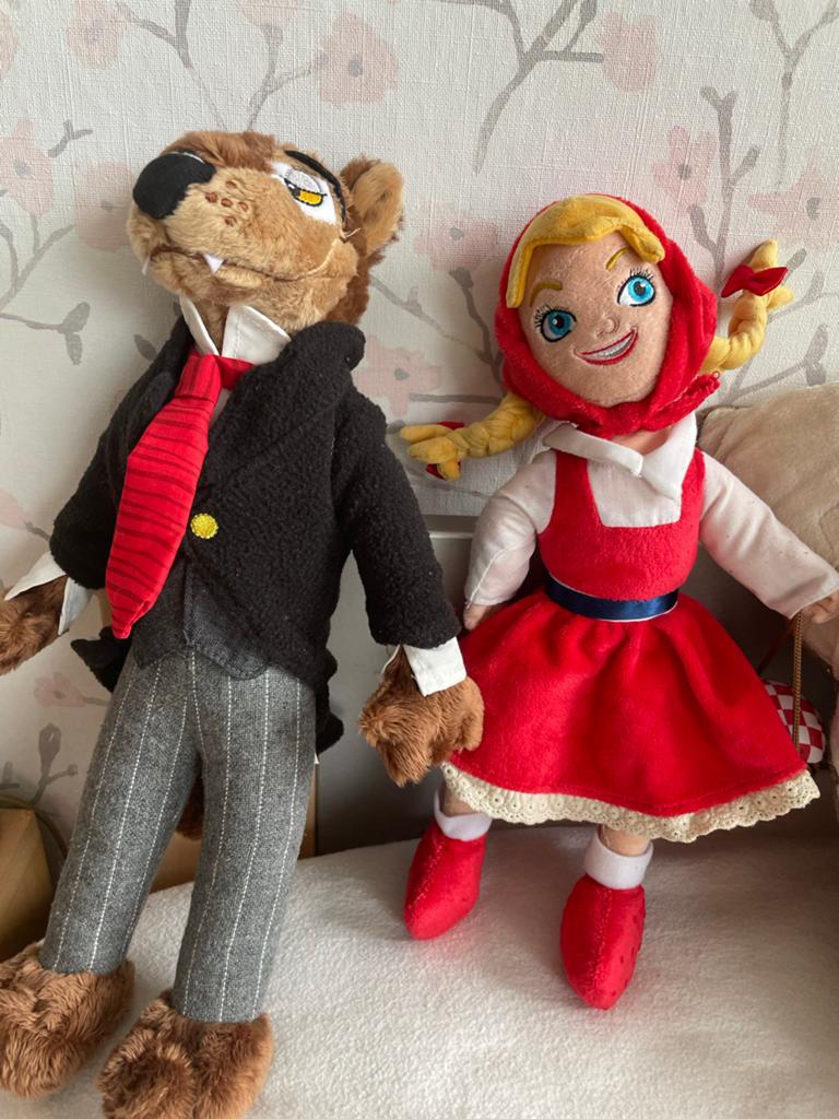 Roodkapje en de Grote Boze Wolf knuffels uit Efteling, Verzamelen, Efteling, Ophalen of Verzenden, Zo goed als nieuw, Overige typen