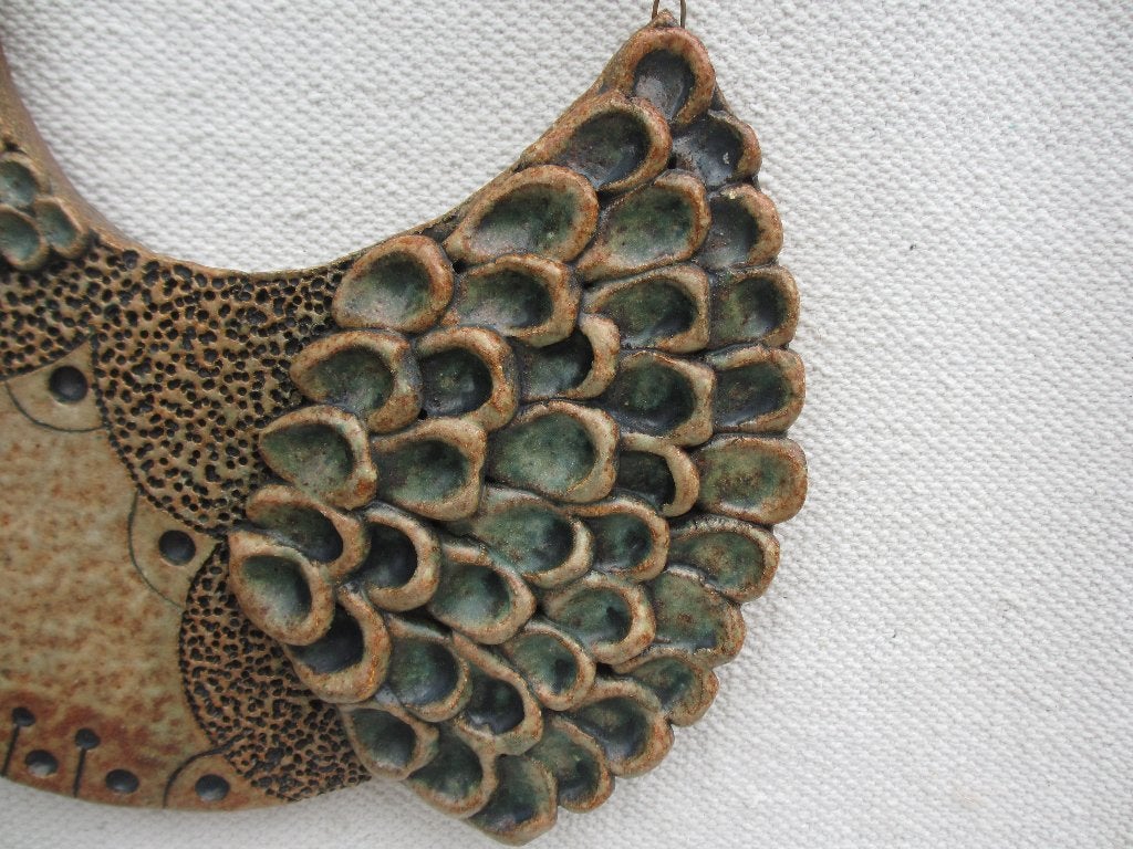 Vintage duif van aardewerk jaren 60 wanddecoratie, Ophalen of Verzenden