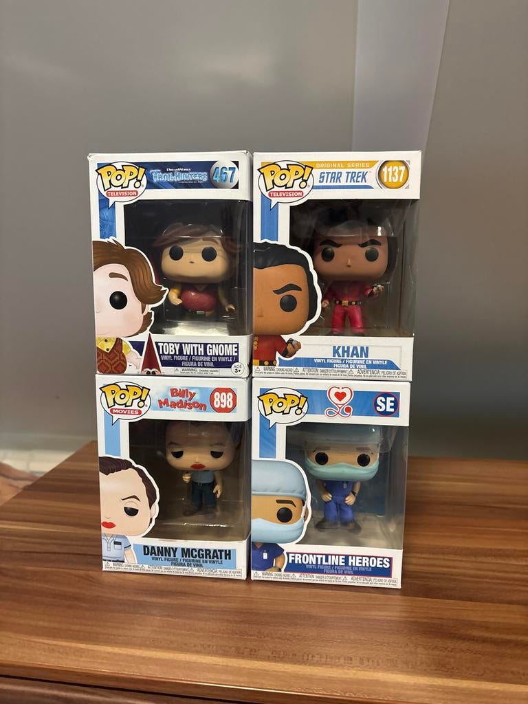 4 Funko Pops: Trollhunters, Star Trek, Billy Madison, Frontl, Ophalen of Verzenden, Nieuw