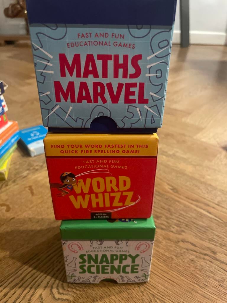 Educatieve Spellen Set: Maths Marvel, Word Whizz, Snappy Sci, Ophalen of Verzenden, Zo goed als nieuw, Rekenen