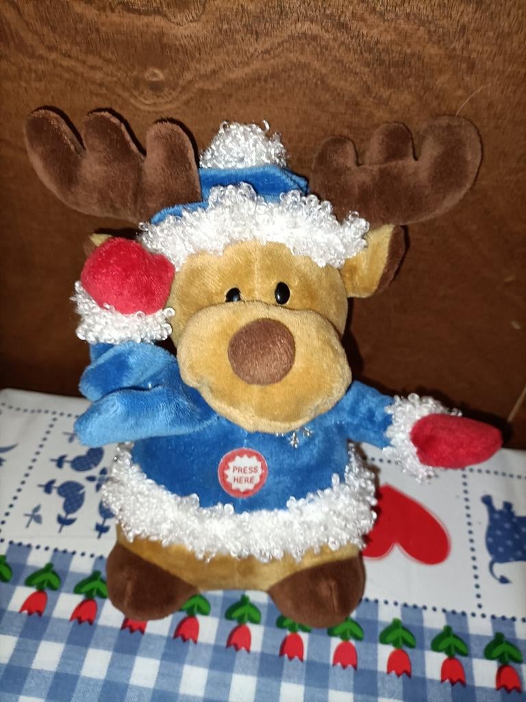 Rendier knuffel met lichtjes en liedje Wish merry Christmas, Kinderen en Baby's, Speelgoed | Knuffels en Pluche, Ophalen of Verzenden