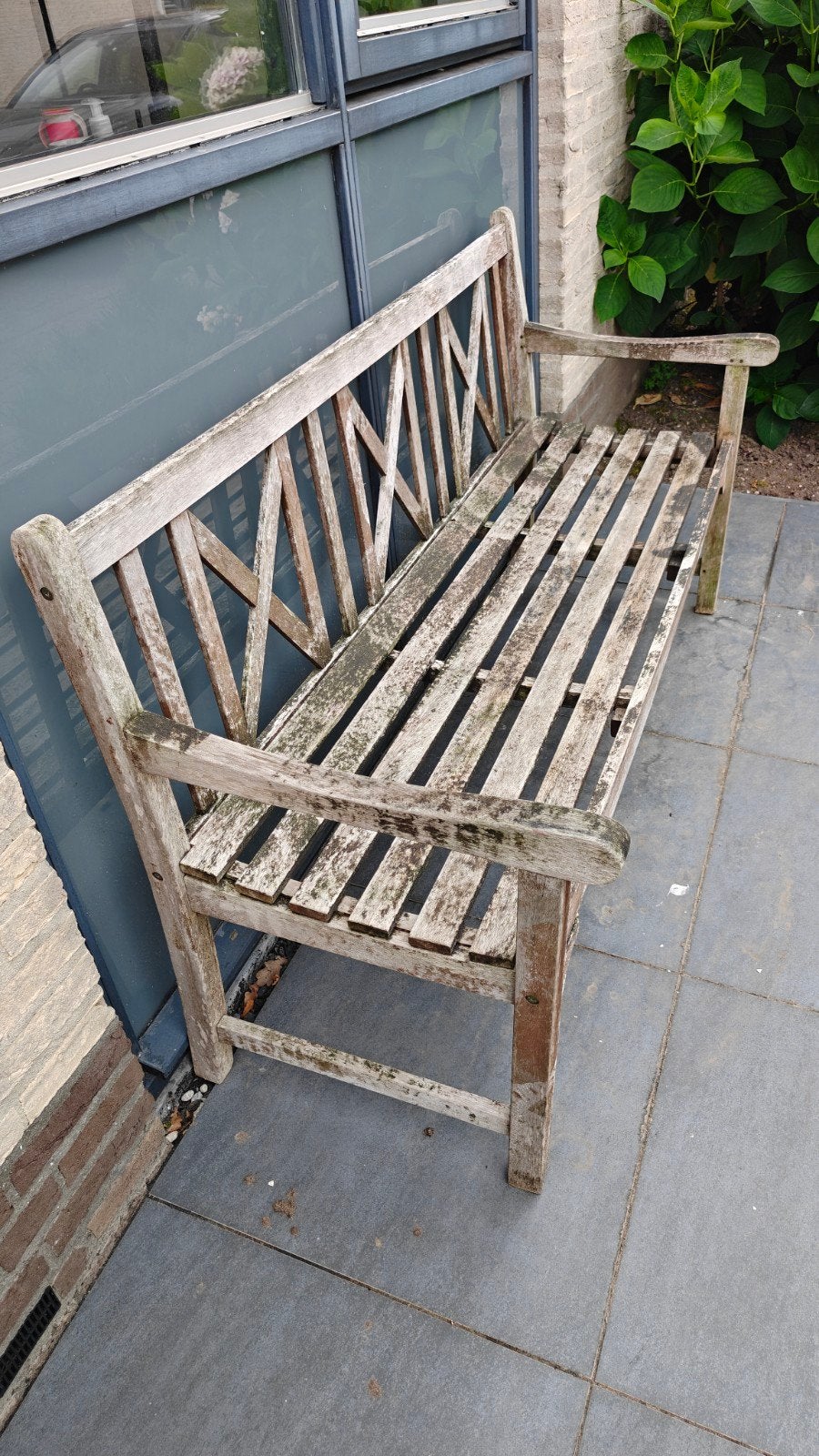 Houten tuinbank 160x90x55 cm - Opknapper, Ophalen, Gebruikt, Hout
