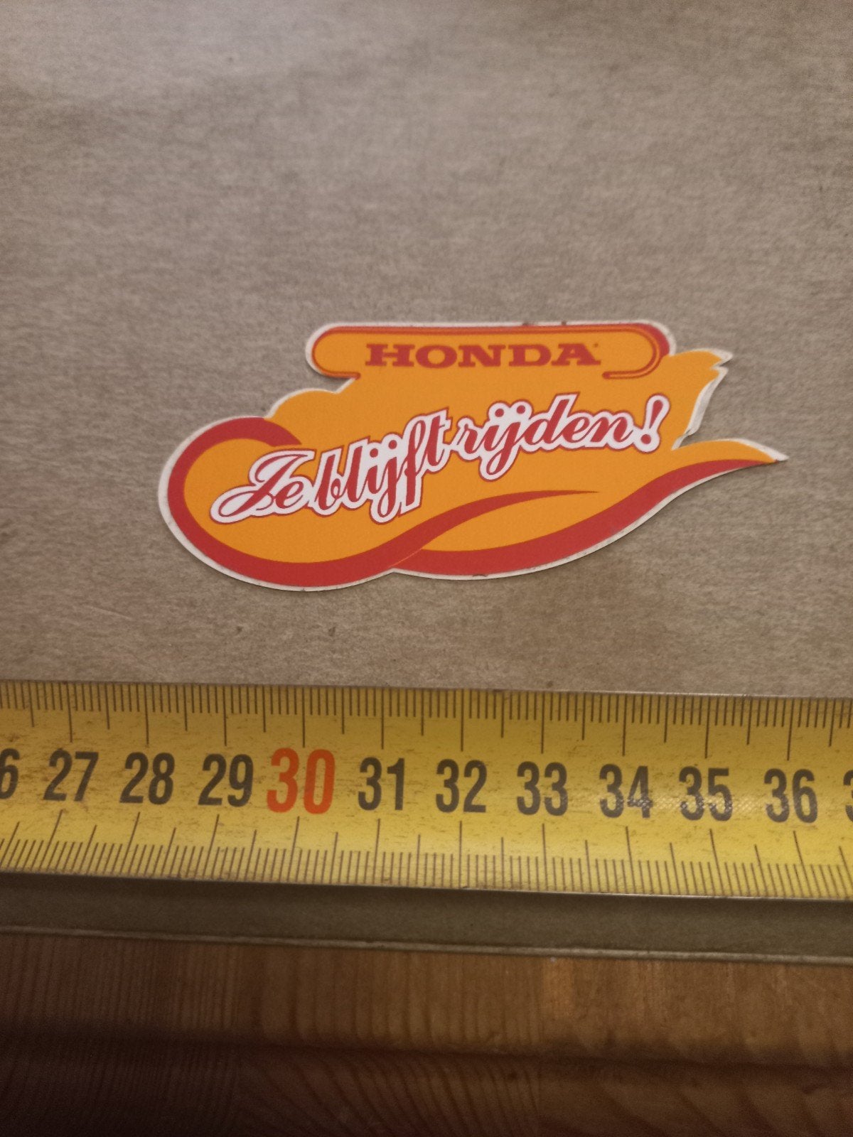 Vintage Honda 'Zelf blijven rijden!' sticker, Ophalen of Verzenden