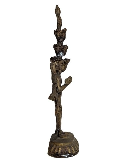 Bronzen Avalokiteshvara beeld met elf hoofden – 054, Gebruikt, Ophalen of Verzenden, 30 cm, Goud