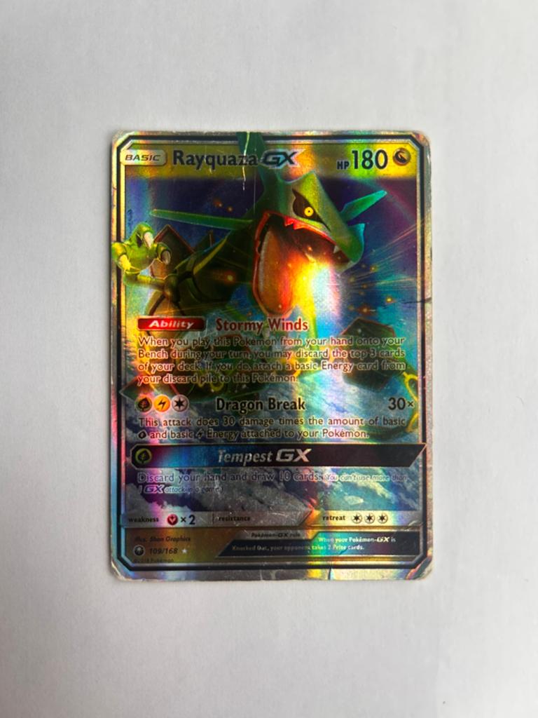 Rayquaza GX 109/168 Holofoil, Ophalen of Verzenden, Gebruikt
