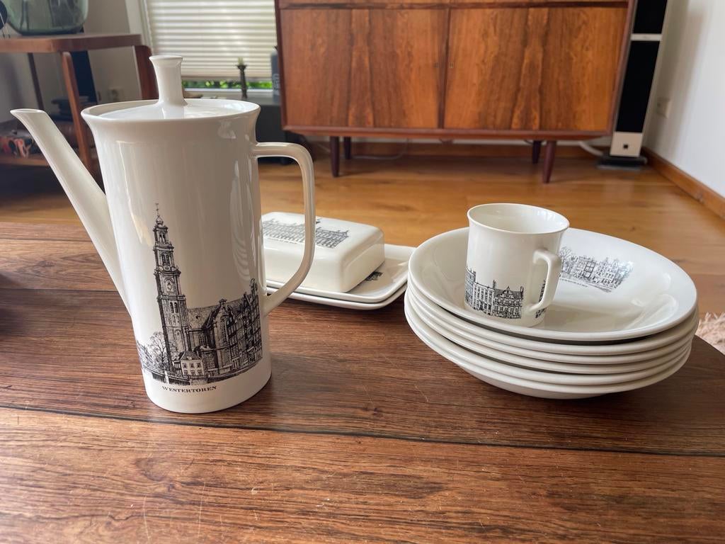 Vintage Amsterdams servies Westertoren Paleis op de Dam, Ophalen