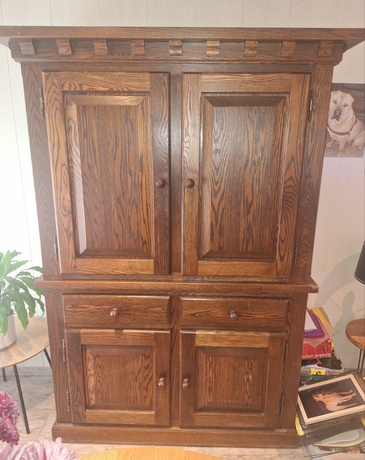 Mooie houten kast gratis af te halen voor zaterdag, Ophalen, Gebruikt