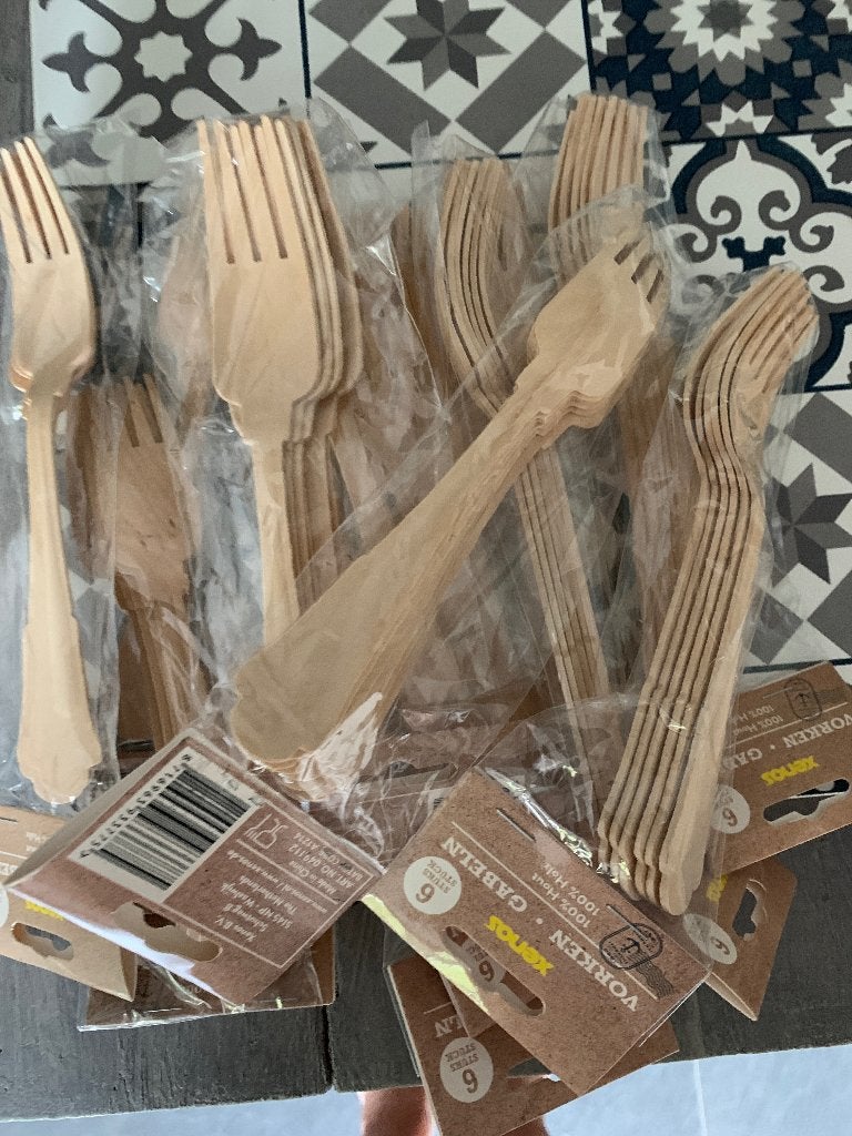 Wegwerp bestek van hout, Nieuw, Ophalen of Verzenden, Overige merken, Hout