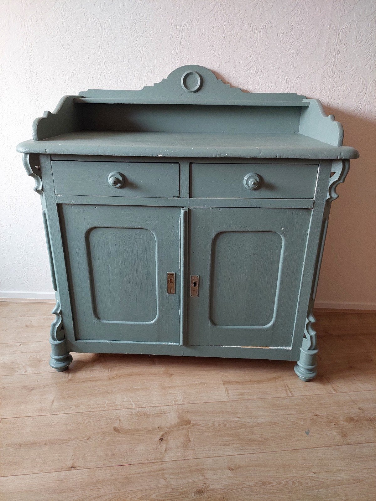 Vintage kastje met krijtverf - 98x90x50 cm, Antiek en Kunst, Ophalen