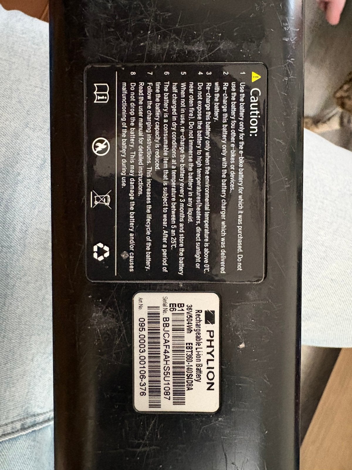 PHYLION Rechargeable lattery 36V/504Wh EBT360-140S4D8A., Ophalen of Verzenden, Zo goed als nieuw