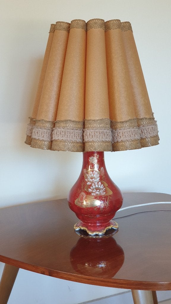 Lindner Kueps Bavaria tafellamp "Waterlelies" 57 cm, Antiek en Kunst, Ophalen