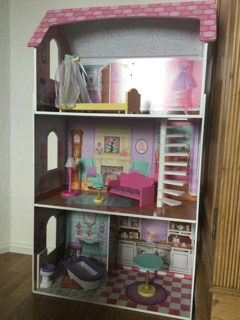 Prachtig groot poppenhuis/barbiehuis incl access. KIDKRAFT., Ophalen, Zo goed als nieuw, Poppenhuis
