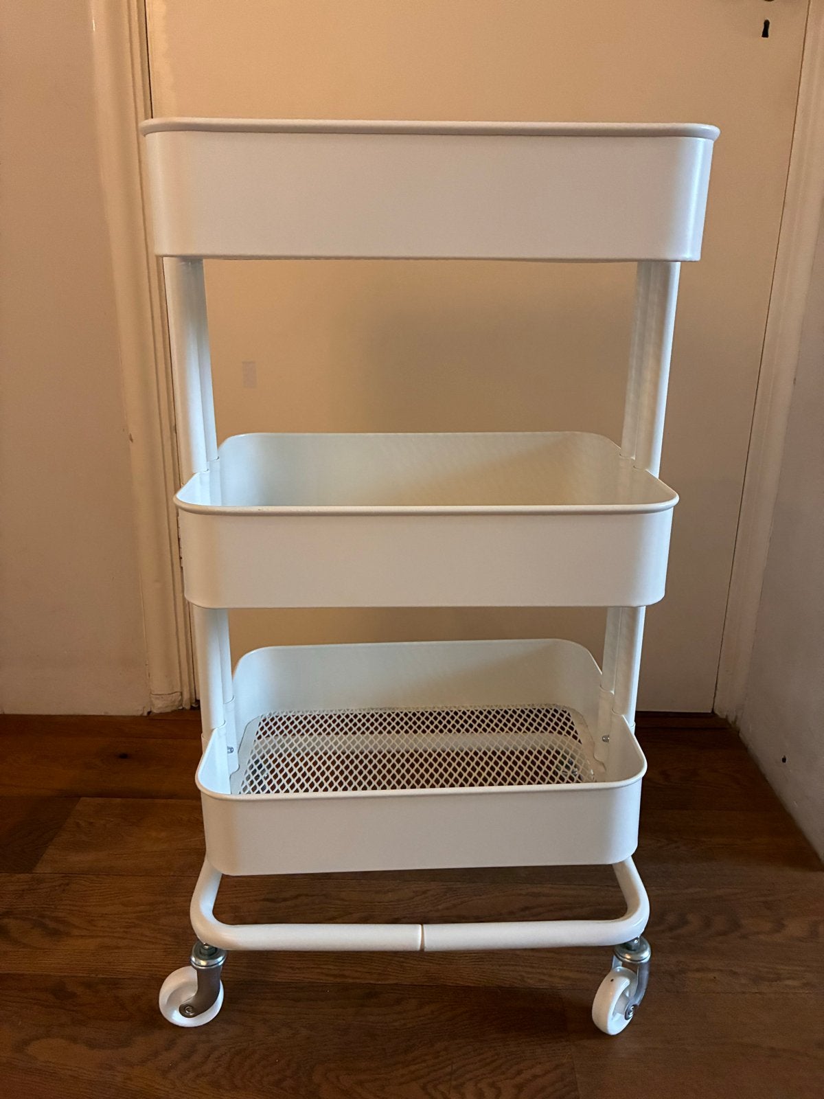 IKEA RÅSKOG roltafel wit - handige opberger, Ophalen, Zo goed als nieuw, Wit, Metaal