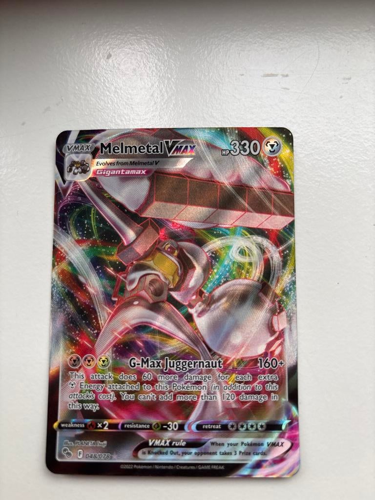 Melmetal VMAX Pokémon kaart - Zo goed als nieuw, Ophalen of Verzenden, Zo goed als nieuw, Losse kaart
