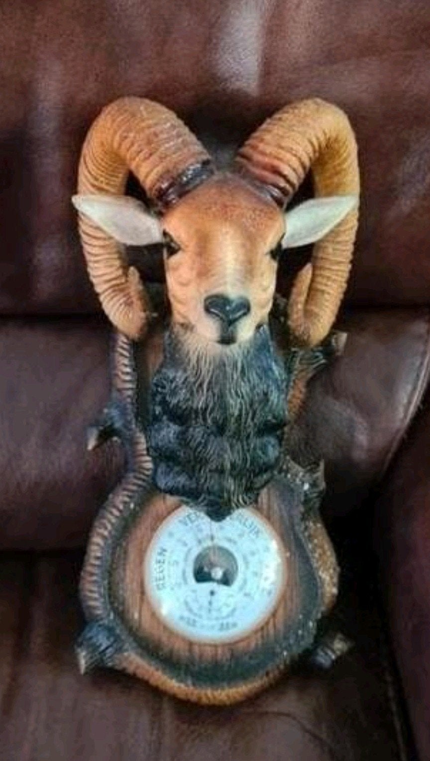 Barometer met Ram Hoofd, Ophalen of Verzenden, Gebruikt, Beeldje of Figuurtje