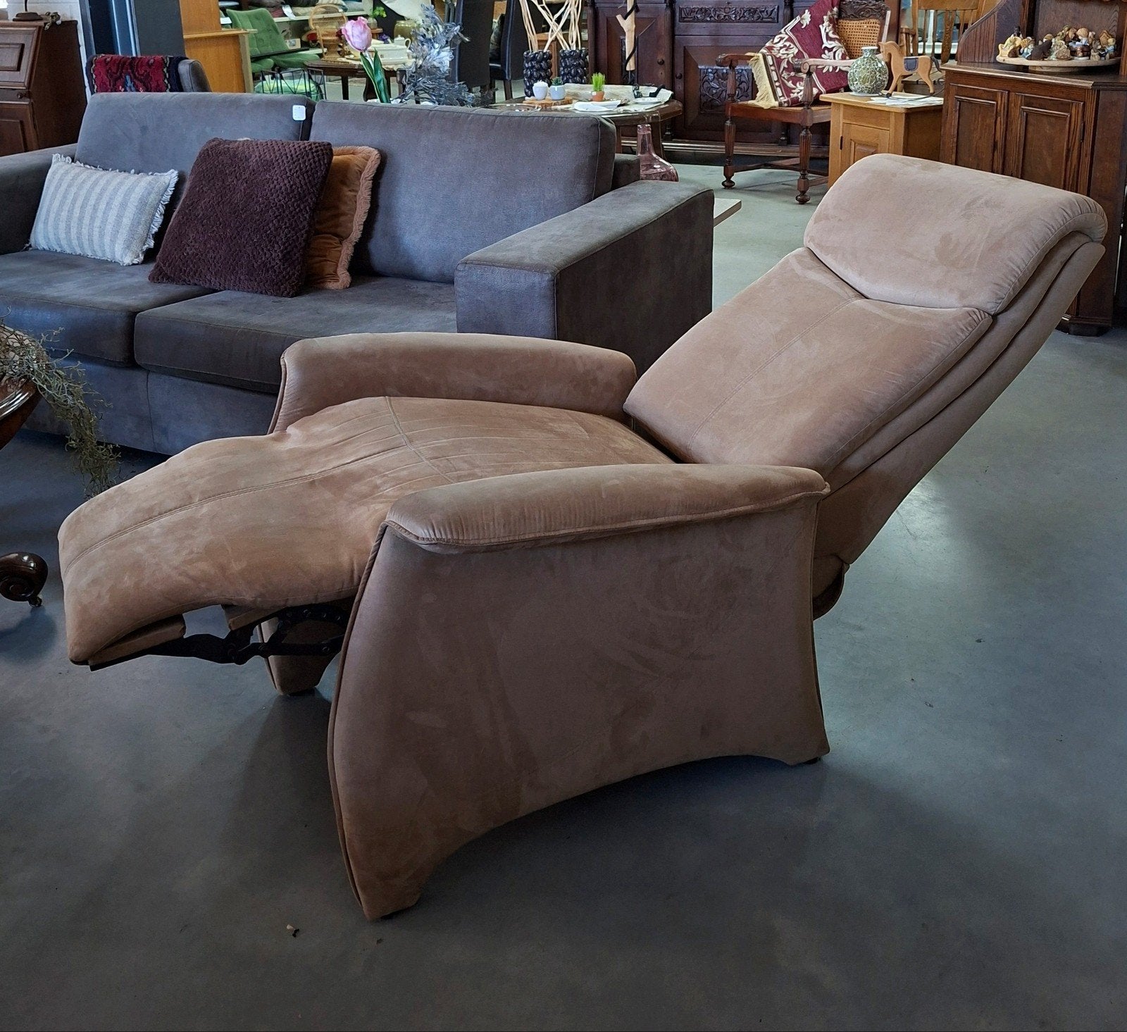 Relaxstoel | mechanische relaxfauteuil | bruin |, Huis en Inrichting, Stoelen, Ophalen, Gebruikt, Bruin, Eén