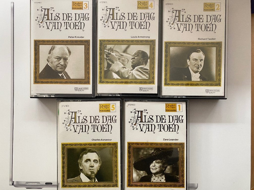 Als de Dag van Toen - 5 Cassettes Reader's Digest, Gebruikt, 2 t/m 25 bandjes, Klassiek, Ophalen of Verzenden