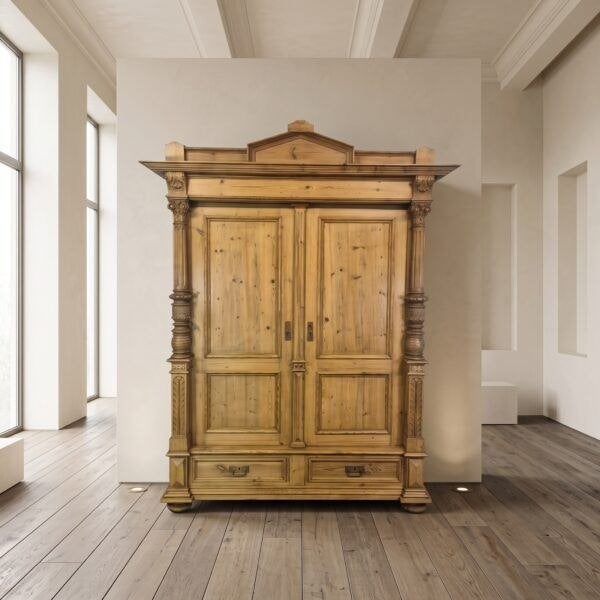 29069 Kledingkast Gründerzeit 1880 Grenen, Antiek en Kunst, Ophalen