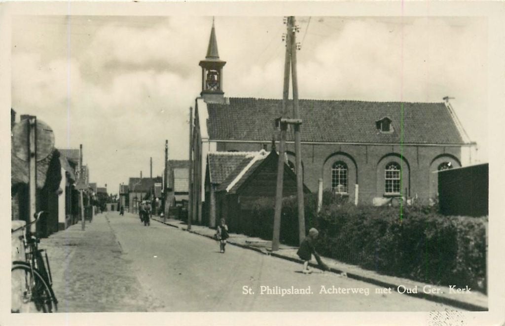 378-309-005 St Philipsland Achterweg, Verzamelen, Ansichtkaarten | Nederland, Verzenden, Voor 1920, Zeeland