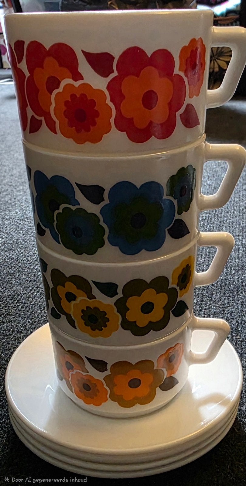 Arcopal lotus. 4 kopjes en 4 schoteltjes, Ophalen of Verzenden