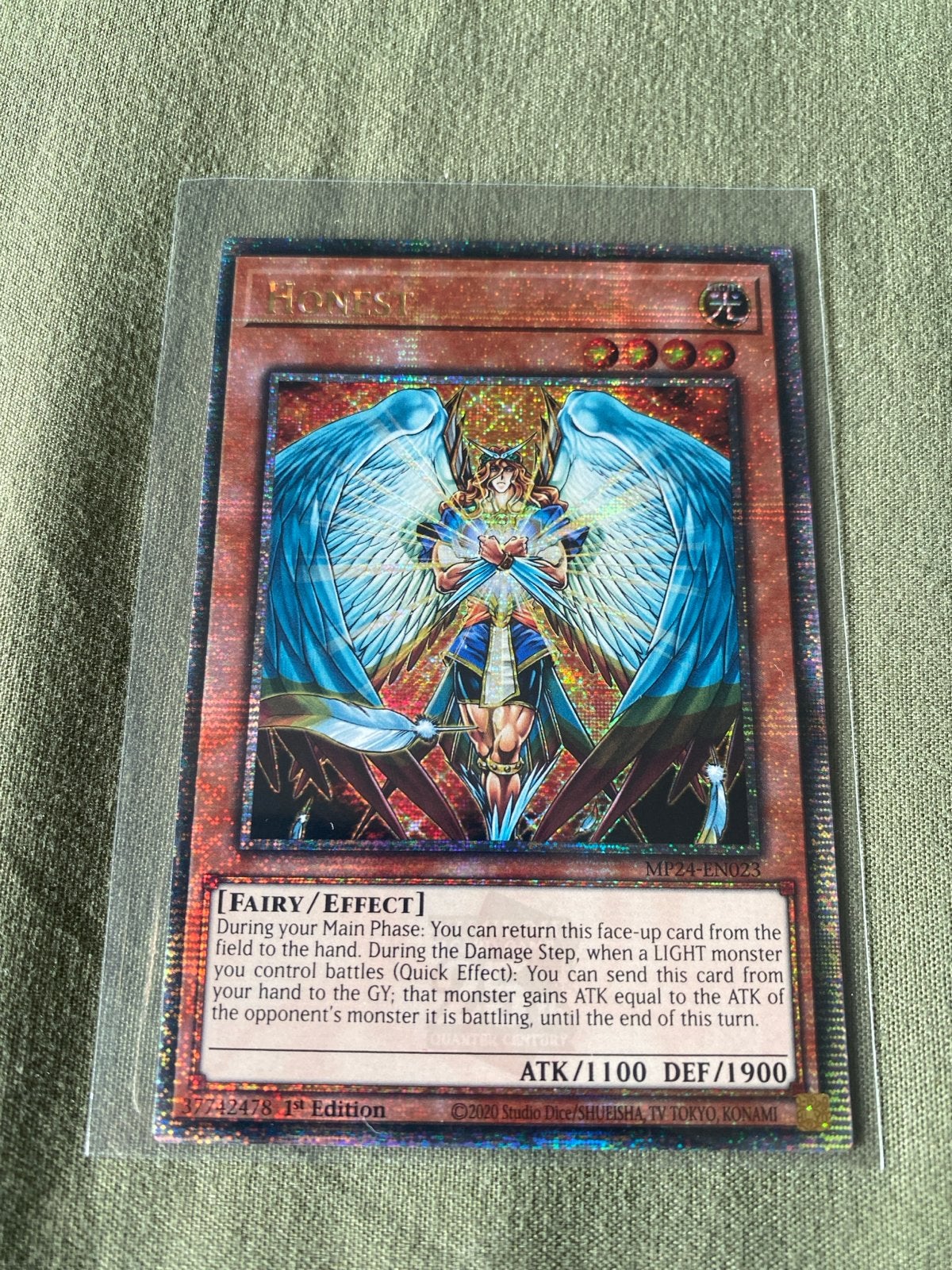 Yu-Gi-Oh! Honest MP21-EN023 1st Edition Foil, Ophalen of Verzenden, Zo goed als nieuw, Losse kaart, Foil