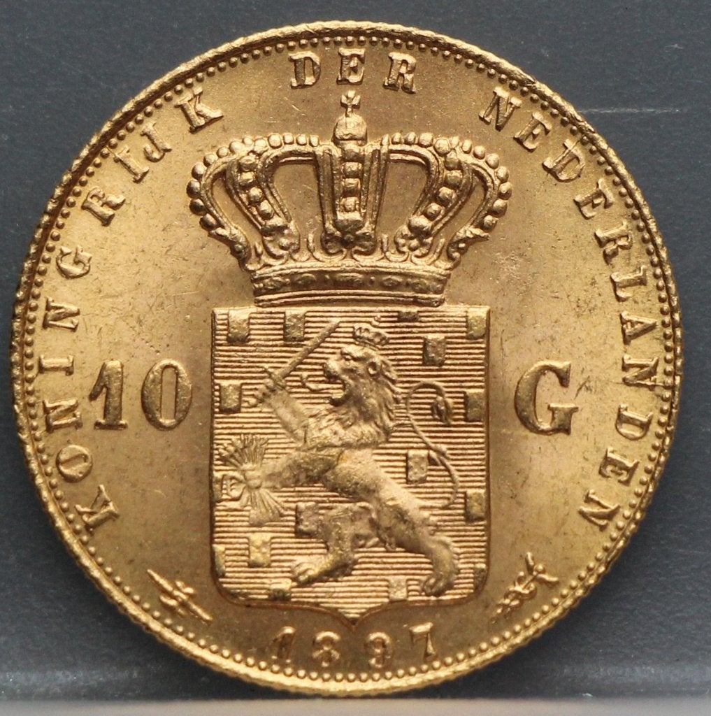 Mooi gouden tientje 1897 - 10 gulden 1897 Wilhelmina, Koningin Wilhelmina, Losse munt, 10 gulden, Goud