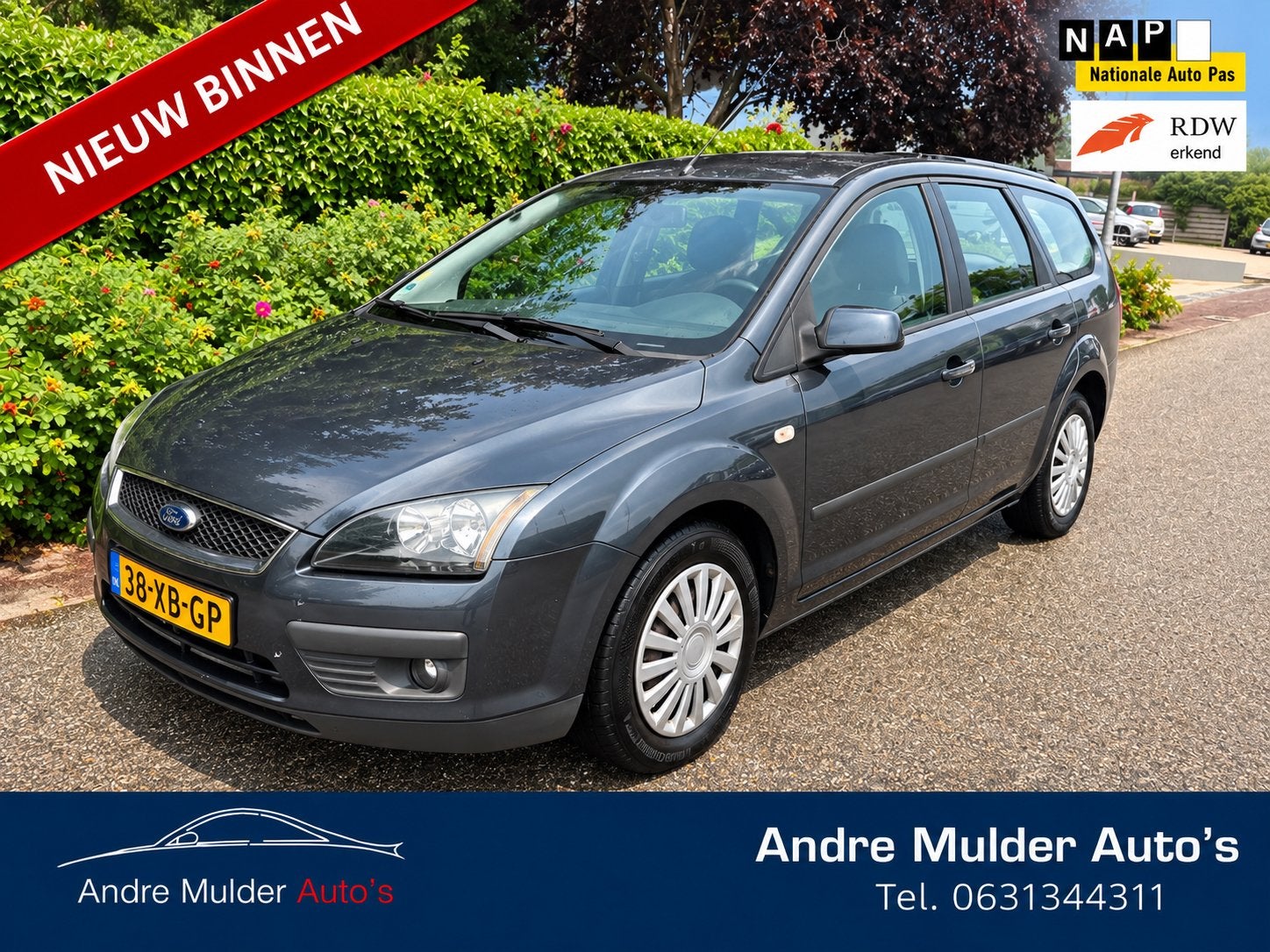 Ford Focus 1.6 Wagon 2007 Grijs Nieuwe Apk Trekhaak, 1596 cc, 15 km/l, 4 cilinders, 635 kg