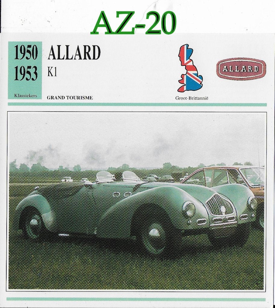 Az20 autokaart allard k1 ( 1950 - 1953 ), Ophalen of Verzenden, Zo goed als nieuw, Auto's