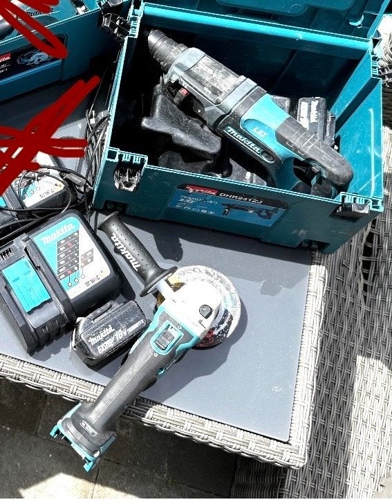 Makita Combihamer DHR241ZJ & Haakse Slijper DGA504, Ophalen, Boor- en/of Breekhamer, Klopboormechanisme, Gebruikt