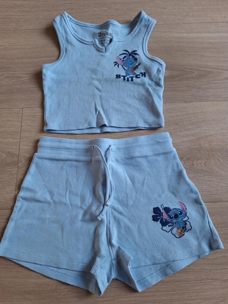 Disney Stitch Pyjama Set - Maat 128 (7-8 jaar), Ophalen, Zo goed als nieuw, Maat 128