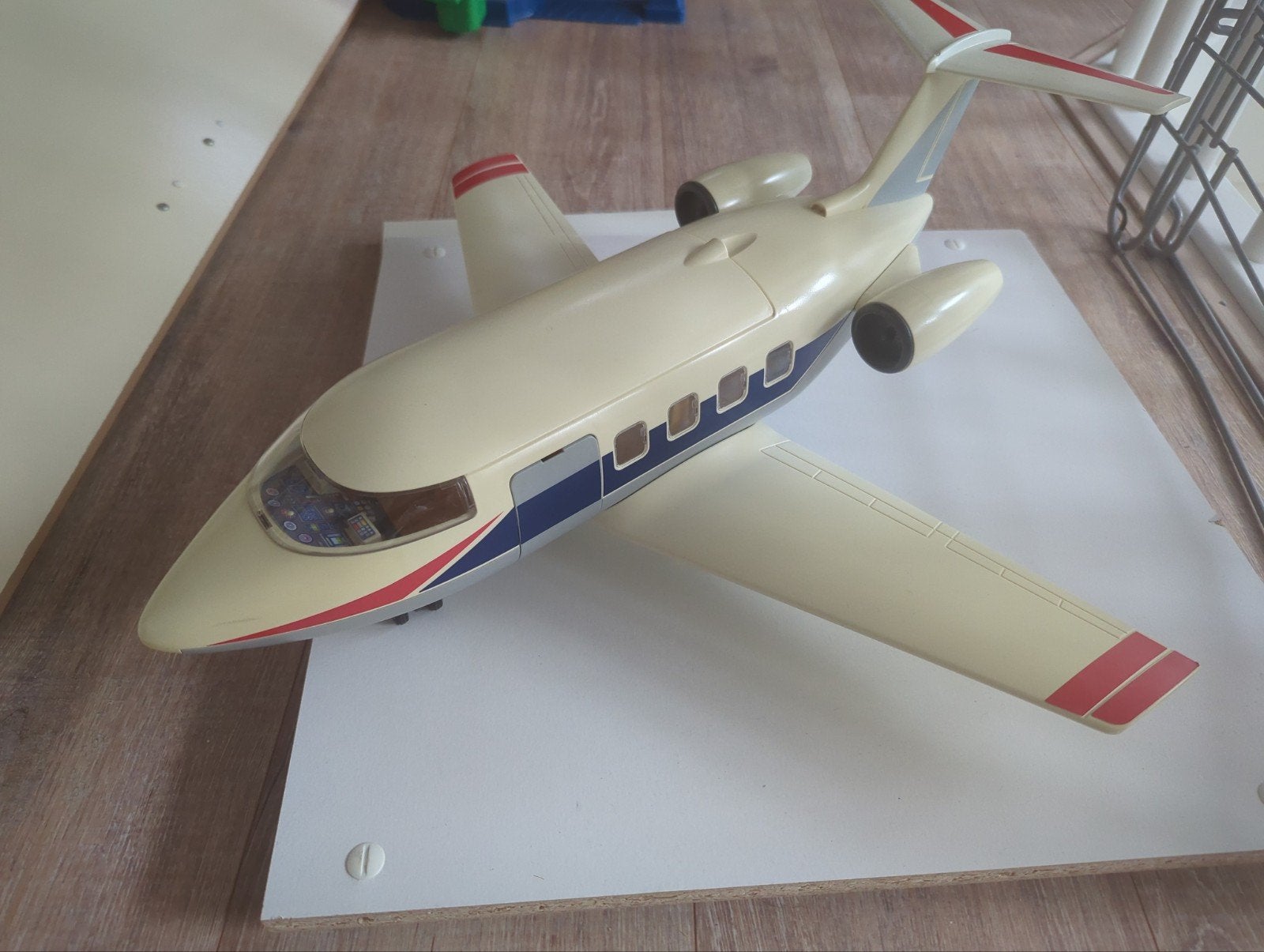 Playmobil Vliegtuig - Wit met blauwe en rode accenten, Ophalen of Verzenden, Gebruikt, Complete set, Voertuig