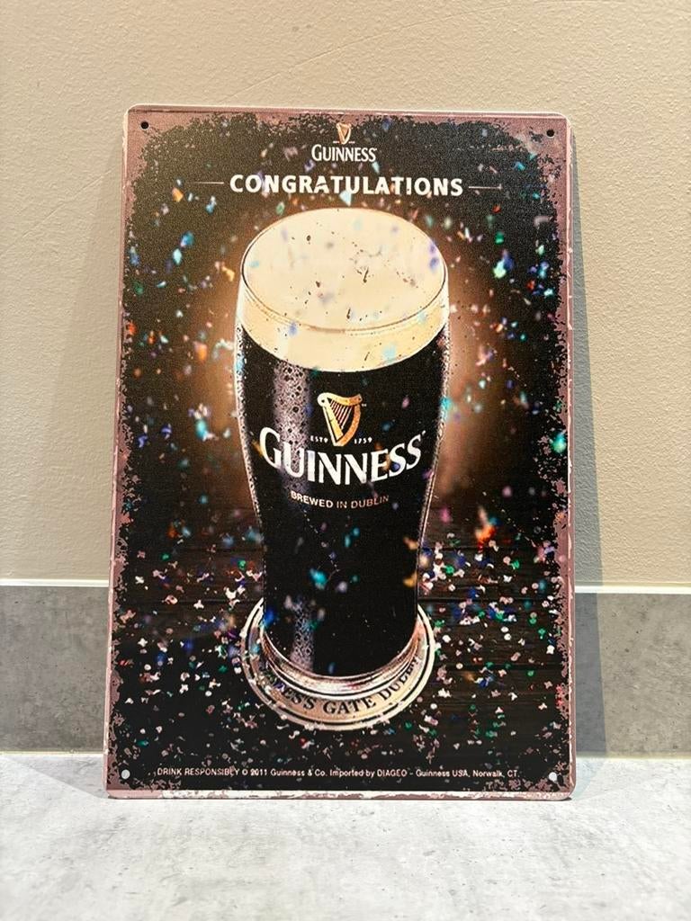 Mancave Bar Café Wanddecoratie metalen bordje Guinness bier, Verzamelen, Biermerken, Ophalen of Verzenden, Zo goed als nieuw, Reclamebord, Plaat of Schild